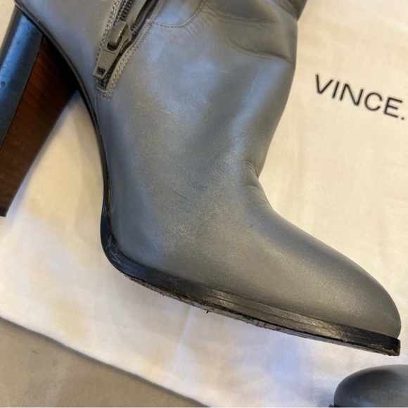 VINCE Dempsey Over the Knee Block Heel Boots Grey 7.5 - Picture 7 of 15